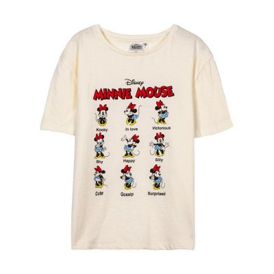 Barn T-shirt med kortärm Minnie Mouse Beige (Storlek: 6 år)