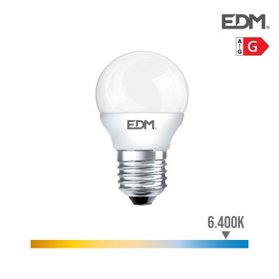 LED-lampa EDM E27 A+ 6 W 500 lm (4,5 x 8,2 cm) (6400K)