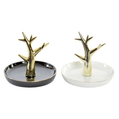 Ring Hållare DKD Home Decor Porslin Träd (13 x 13 x 11 cm) (2 pcs)