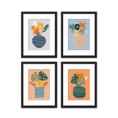 Tavla DKD Home Decor Vas (35 x 2,5 x 45 cm) (35 x 2 x 45 cm) (4 antal)