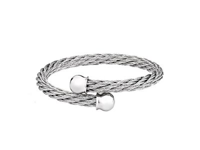 Damarmband Elixa EL121-8193 Svart Stål Gummi Silvrig (21 cm)