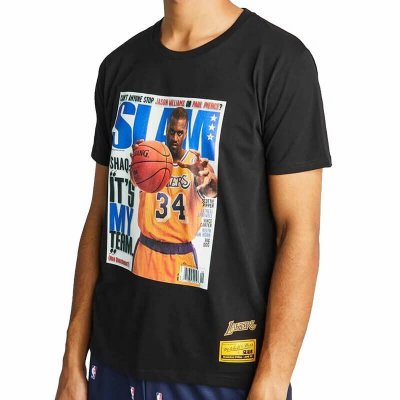 T-shirt med kortärm Herr Mitchell & Ness LA Lakers Shaq Svart (Storlek: XL)