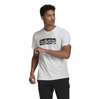 T-shirt Adidas Brushstroke Logo Vit (Storlek: XS)