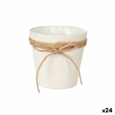 Kruka Lasso Tyg Vit Plast (14 x 14 x 14 cm) (24 antal)