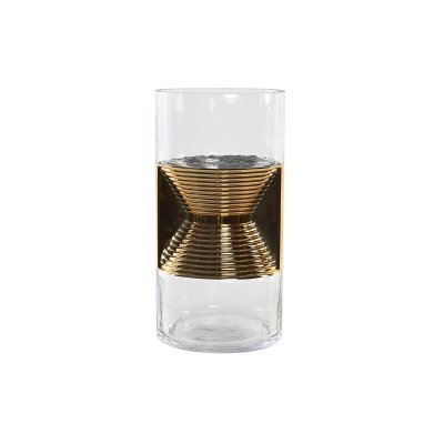 Vas DKD Home Decor Glas Gyllene Transparent Modern (13 x 13 x 27 cm)