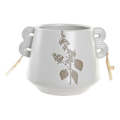 Vas DKD Home Decor Beige Vit Stengods (18 x 15 x 13 cm)