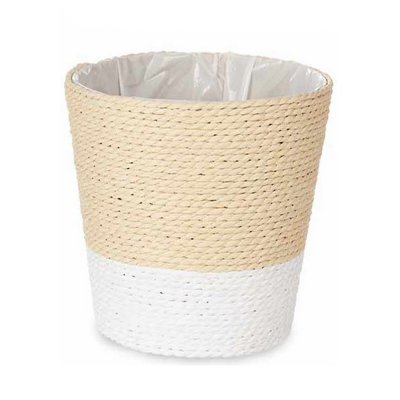 Kruka Naturell Brun Snöre Plast Vit/Naturell (15 x 14 x 15 cm)