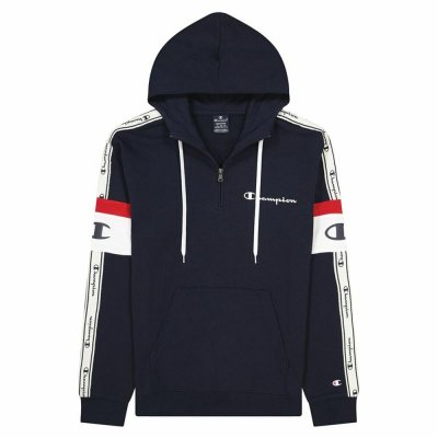 Tröja med huva Herr Champion Arm Stripe M Marinblå (Storlek: M)