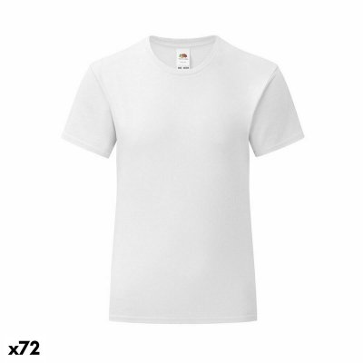 Barn T-shirt med kortärm 141321 Vit (72 Antal) (Storlek: 9-11 år)