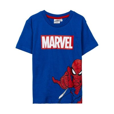 Barn T-shirt med kortärm Spiderman Barn Blå (Storlek: 4 år)