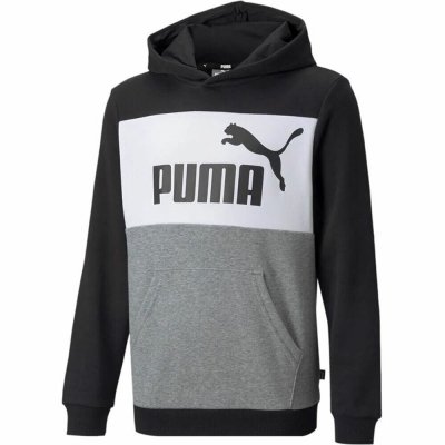 Tröja med huva Unisex Puma Essential Colorblock Svart (Storlek: 7-8 år)