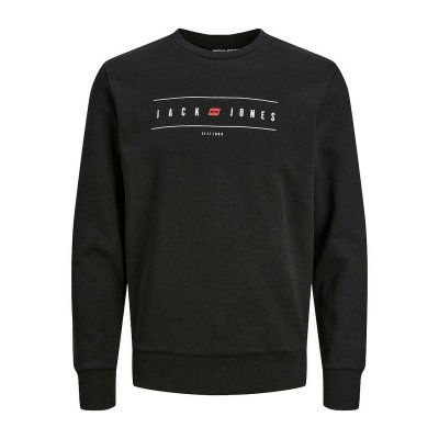 Tröja utan huva Herr Jack & Jones JJFLAG SWEAT CREW NECK 12224584 Svart (Storlek: M)