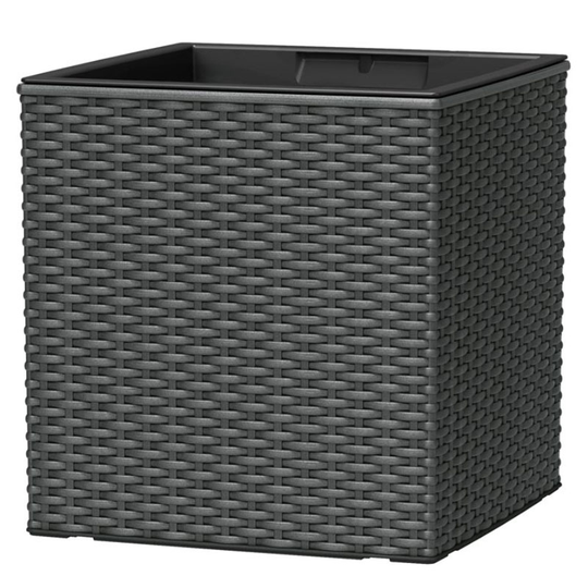 Självvattnande kruka Casa Mesh Cube, granit