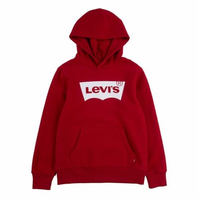 Tröja utan huva Herr Levi's Batwing Screenprint Röd (Storlek: 16 år)