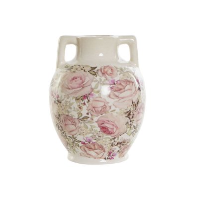 Vas DKD Home Decor Rosa Vit Shabby Chic (17 x 17 x 22.5 cm)