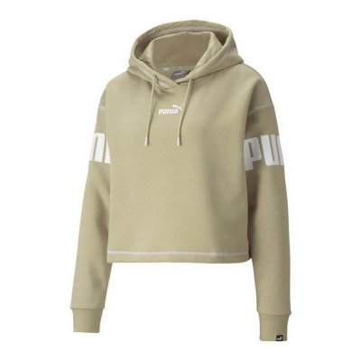 Tröja med huva Dam Puma Power Hoodie Fl Beige (Storlek: M)