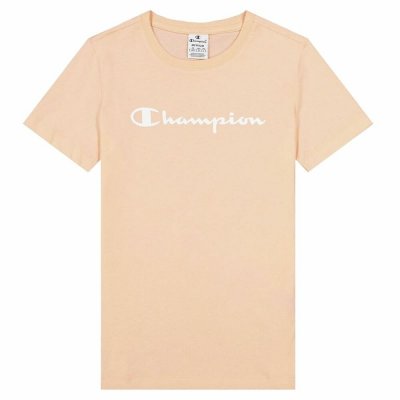 T-shirt med kortärm Dam Champion Big Script Logo Rosa (Storlek: L)