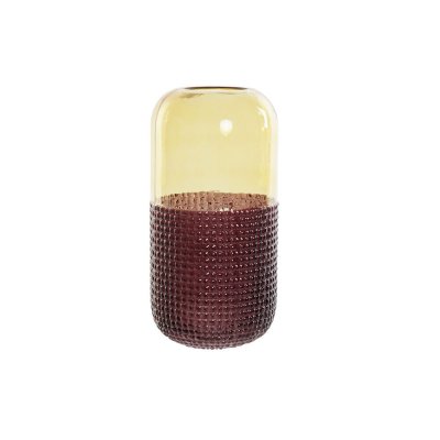 Vas DKD Home Decor Glas Gul Rödbrun Modern (15.5 x 15.5 x 30.5 cm)