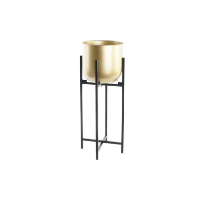 Kruka DKD Home Decor Svart Gyllene Metall Urban (20 x 20 x 52 cm)