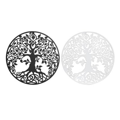 Väggdekoration DKD Home Decor Svart Träd Metall Vit Traditionell (2 antal) (40 x 1 x 40 cm)