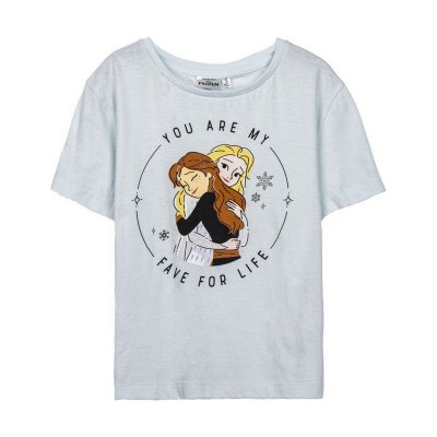 Barn T-shirt med kortärm Frozen Ljusblå (Storlek: 6 år)
