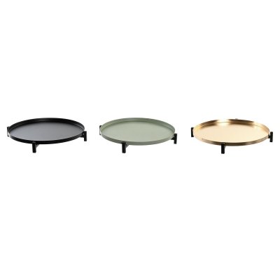 Kruka DKD Home Decor Svart Gyllene Metall Grön Urban (30 x 30 x 4 cm) (3 antal)