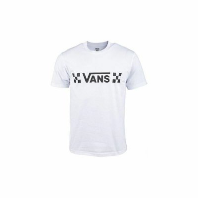 T-shirt med kortärm Herr Vans Drop V Check-B Vit (Storlek: XL)