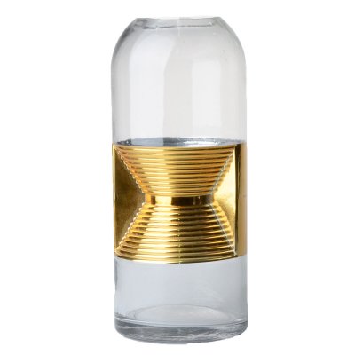 Vas DKD Home Decor Glas Gyllene Transparent Modern (13 x 13 x 32 cm)