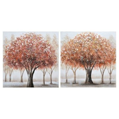 Tavla DKD Home Decor S3018283 Träd (60 x 3 x 60 cm) (2 antal)