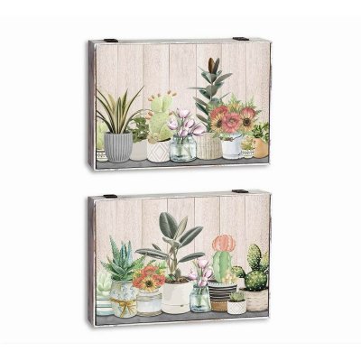 Omslag DKD Home Decor Växt Räknare 46,5 x 6 x 31,5 cm 2 antal Trä MDF