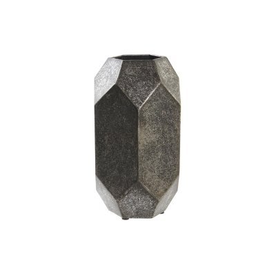 Vas DKD Home Decor Grå Metall Modern Geometrisk (17 x 17 x 33 cm)