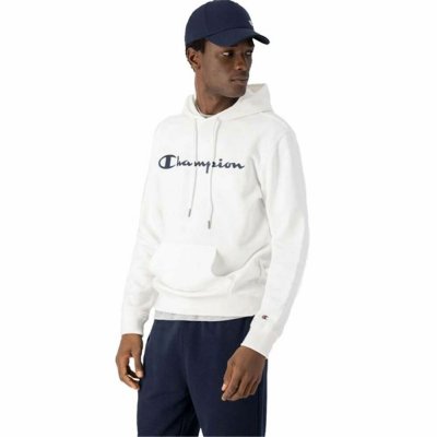 Tröja med huva Herr Champion Hooded Sweatshirt M Vit (Storlek: XL)