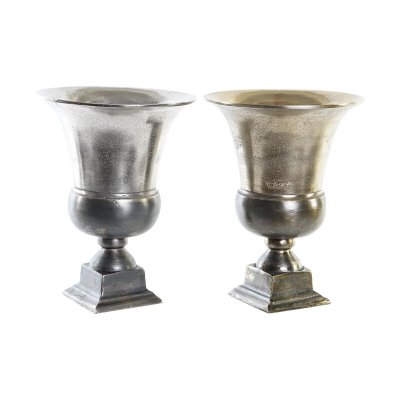 Vas DKD Home Decor Silvrig Gyllene Aluminium Modern (24 x 24 x 31,5 cm) (2 antal)