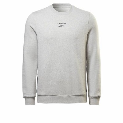 Tröja utan huva Herr Reebok Identity Tape Crew Grå (Storlek: S)