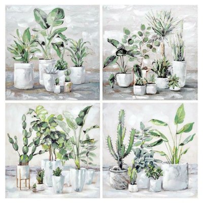 Tavla DKD Home Decor Kruka (80 x 3 x 80 cm) (4 antal)
