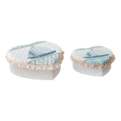 Smyckeskrin DKD Home Decor Polyester Papp (2 pcs) (14,5 x 6 x 14,5 cm) (19 x 10 x 7 cm)