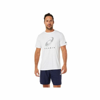 T-shirt med kortärm Herr Asics Court Spiral Tee Vit (Storlek: L)