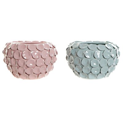 Vas DKD Home Decor Rosa Turkos Stengods Modern (24.5 x 24.5 x 17 cm) (2 pcs)