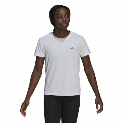 T-shirt med kortärm Dam Adidas Aeroready D2M Sport Vit (Storlek: XL)