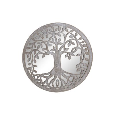 Väggdekoration DKD Home Decor Speglar Träd Trä MDF (30 x 1 x 30 cm)