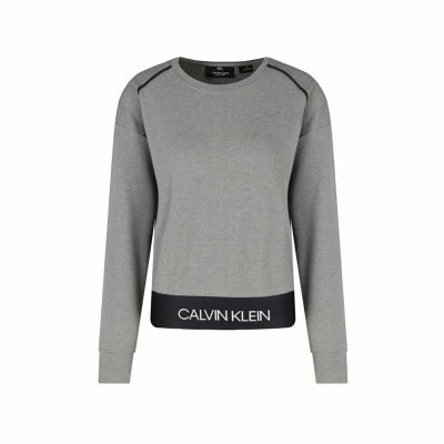 Tröja utan huva Dam Calvin Klein Ljusgrå (Storlek: M)