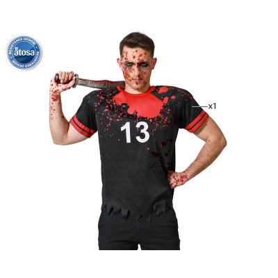 Maskeraddräkt vuxna Rugby Blodig Svart Polyester (Storlek: XL)