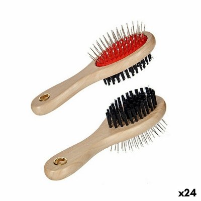 Hundeborste Röd Svart Brun Stål Plast (9 x 5 x 21 cm) (24 antal)