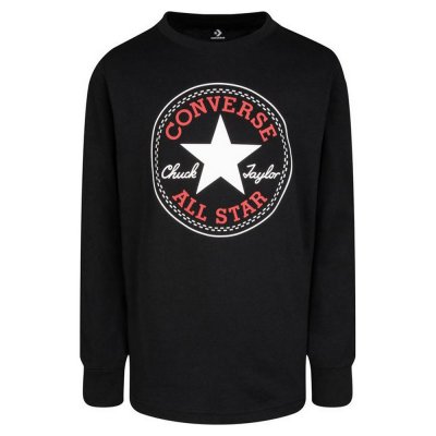 Skjorta med lång ärm Barn Converse Chuck Patch Graphic Svart (Storlek: 13-15 år)