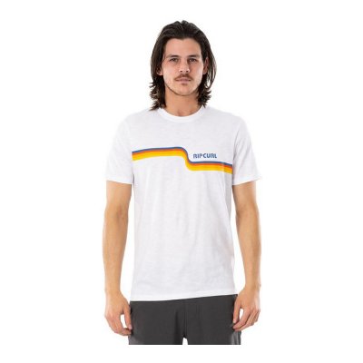 T-shirt med kortärm Herr Rip Curl Surf Revival Vit (Storlek: XL)