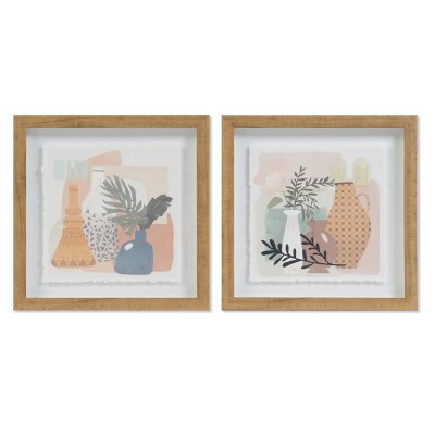 Tavla DKD Home Decor Vas (2 antal) (30 x 2,5 x 30 cm)