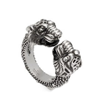 Herr ring Gucci YBC498531001 Silvrig