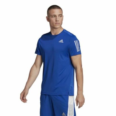 Sporttröja med ärmar Adidas Blå (M)
