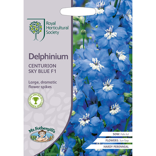 Trädgårdsriddarsporre 'Centurion Sky Blue' F1