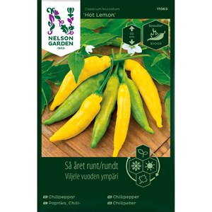 Fröer Nelson Garden Så Året Runt Chilipeppar Hot Lemon